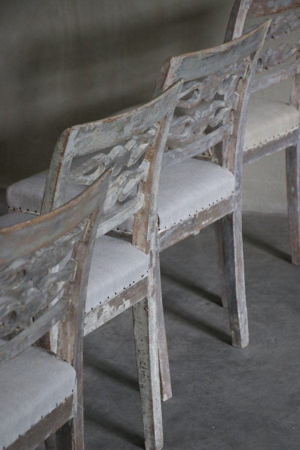 Set of 4 Gustavian chairs - Image 24